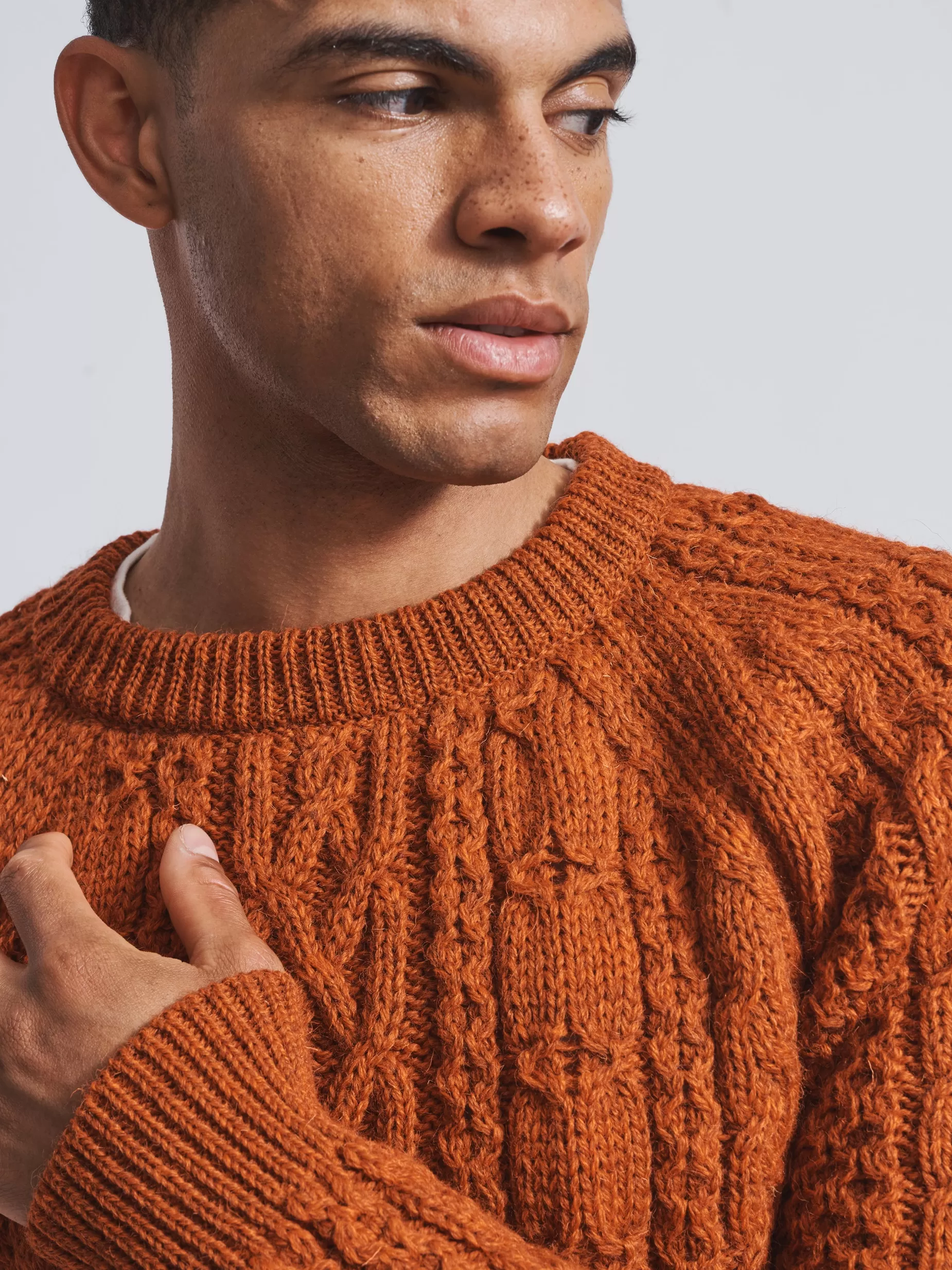 Sale Aubin Westport Aran Jumper Ginger